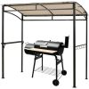 7 Feet Grill Gazebo with Serving Shelf and Storage Hooks - Beige