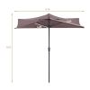 9 Feet Patio Bistro Half Round Umbrella without Weight Base - Tan
