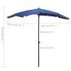 Garden Parasol with Pole 78.7"x51.2" Azure Blue - Blue