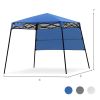 6 x 6 Feet Pop-up Canopy Tent with Carry Bag and 4 Stakes - Blue