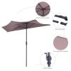 9 Feet Patio Bistro Half Round Umbrella without Weight Base - Tan