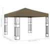Gazebo 118.1"x118.1" Taupe Fabric - Taupe