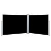 Retractable Side Awning Black 55.1"x393.7" - Black