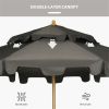 Outdoor beach umbrella/Sun Umbrella (Swiship-Ship)(Prohibited by WalMart) - Dark Gray, Natural Wood Color