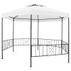 Garden Gazebo 127.2"x108.3"x104.3" White 0.6 oz/ft² - White