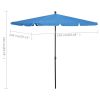 Garden Parasol with Pole 82.7"x55.1" Azure Blue - Blue