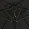Parasol with LED Lights Black 78.7"x83.1" Aluminum - Black
