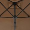 Outdoor Parasol with Steel Pole 98.4"x98.4" Taupe - Brown