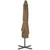 Outdoor Parasol with Steel Pole 98.4"x98.4" Taupe - Brown