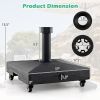 Outdoor Fillable Umbrella Base Stand with Lockable Universal Wheels - Black - Umbrella Bases