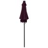 Parasol with LED Lights Bordeaux Red 78.7"x83.1" Aluminum - Red
