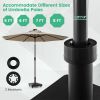 Outdoor Fillable Umbrella Base Stand with Lockable Universal Wheels - Black - Umbrella Bases