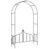 Garden Arch with Gate Black 54.3"x15.7"x93.7" Iron - Black