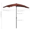 Garden Parasol with Pole 78.7"x51.2" Terracotta - Orange