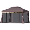 10ft x 13ft Patio Gazebo-Coffee-AS (Swiship-Ship) (Prohibited by WalMart) - As shown
