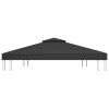 2-Tier Gazebo Top Cover 1 oz/ft² 13.1'x9.8' Black - Black