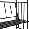 Garden Arch with Bench Black 50.4"x19.7"x81.5" Iron - Black