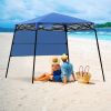 6 x 6 Feet Pop-up Canopy Tent with Carry Bag and 4 Stakes - Blue