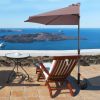 9 Feet Patio Bistro Half Round Umbrella without Weight Base - Tan