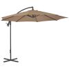 Cantilever Umbrella with Steel Pole 118.1" Taupe - Brown