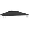 2-Tier Gazebo Top Cover 1 oz/ft² 13.1'x9.8' Black - Black