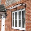 200 x 100 Household Application Door & Window Rain Cover Eaves Black Holder - Black Bracket