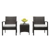3pcs 2pcs Arm Chairs 1pc Coffee Table Rattan Sofa Set Brown Gradient - Brown Gradient