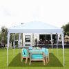 3 x 6m Four Windows Practical Waterproof Folding Tent White - White