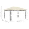 Gazebo with Mosquito Net 13.1'x9.8'x9' Cream 0.6 oz/ft² - Cream