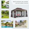 10ft x 13ft Patio Gazebo-Coffee-AS (Swiship-Ship) (Prohibited by WalMart) - As shown