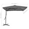 Outdoor Parasol with Steel Pole 98.4"x98.4" Anthracite - Anthracite