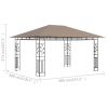 Gazebo with Mosquito Net 13.1'x9.8'x9' Taupe 0.6 oz/ft² - Taupe
