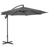 Cantilever Umbrella with Steel Pole 118.1" Anthracite - Anthracite