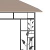 Gazebo with Mosquito Net 9.8'x9.8'x9' Taupe 0.6 oz/ft² - Taupe