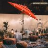 9Ft 3-Tiers 24LEDS Patio Umbrella Fruit Orange - As Picture