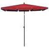 Garden Parasol with Pole 82.7"x55.1" Bordeaux Red - Red
