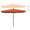 Garden Parasol with Pole 82.7"x55.1" Terracotta - Orange