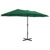 Outdoor Parasol with Aluminum Pole 181.1"x106.3" Green - Green