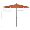 Garden Parasol with Pole 82.7"x55.1" Terracotta - Orange