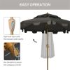 Outdoor beach umbrella/Sun Umbrella (Swiship-Ship)(Prohibited by WalMart) - Dark Gray, Natural Wood Color