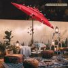 9Ft 3-Tiers 24LEDS Patio Umbrella Red - As Picture