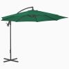 Cantilever Umbrella with Steel Pole 118.1" Green - Green