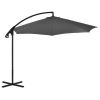 Cantilever Umbrella with Steel Pole 118.1" Anthracite - Anthracite