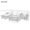 Outdoor, Patio Furniture Sets, 4 Piece Conversation Set Wicker Ratten Sectional Sofa with Seat Cushions(Beige Brown) - Beige