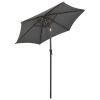 Parasol with LED Lights Anthracite 78.7"x83.1" Aluminum - Anthracite