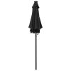 Parasol with LED Lights Black 78.7"x83.1" Aluminum - Black