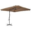 Outdoor Parasol with Steel Pole 98.4"x98.4" Taupe - Brown