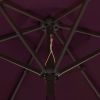 Parasol with LED Lights Bordeaux Red 78.7"x83.1" Aluminum - Red
