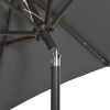 Parasol with LED Lights Anthracite 78.7"x83.1" Aluminum - Anthracite
