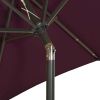 Parasol with LED Lights Bordeaux Red 78.7"x83.1" Aluminum - Red